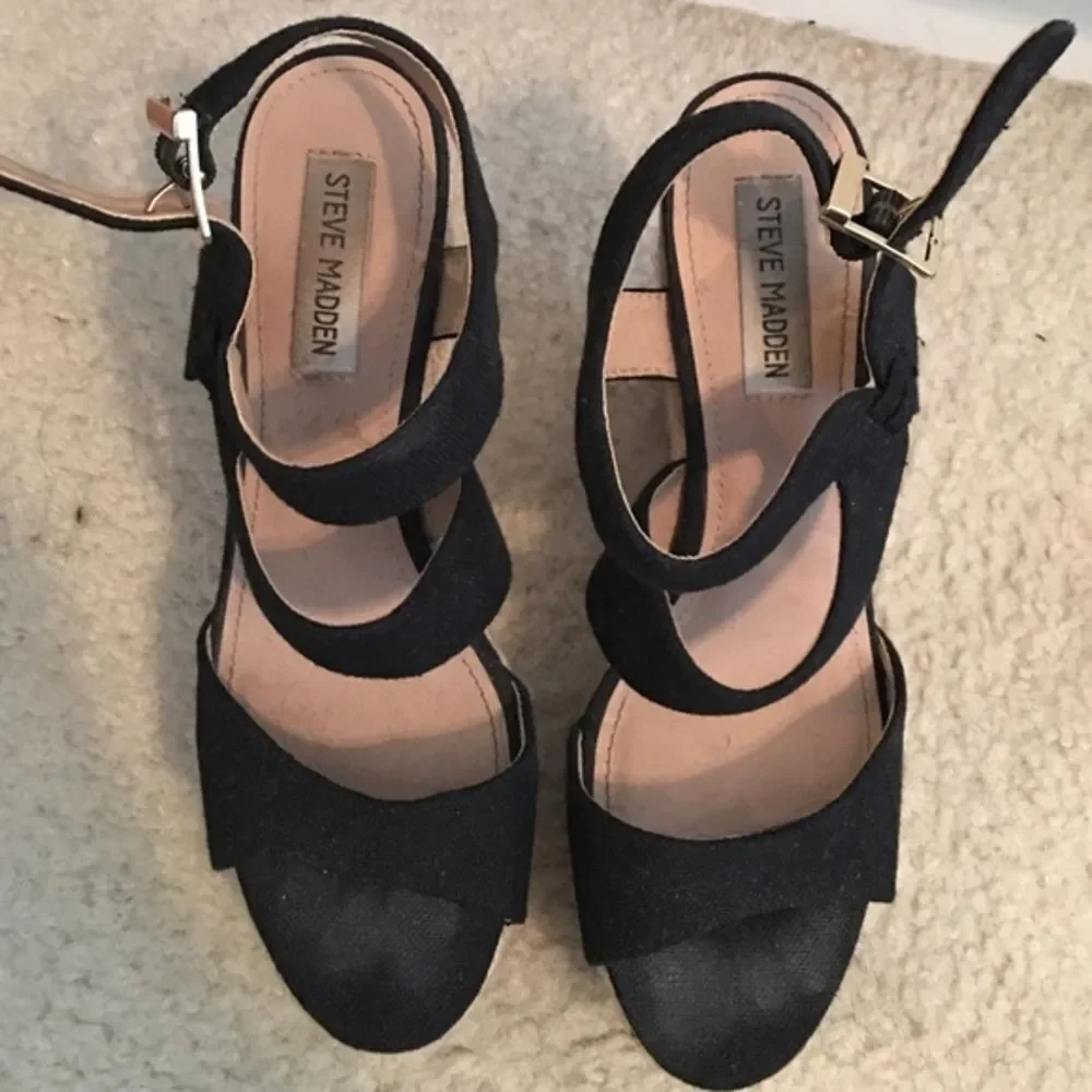 Steve Madden - Black Wedge - Size 8 - Worn Twice